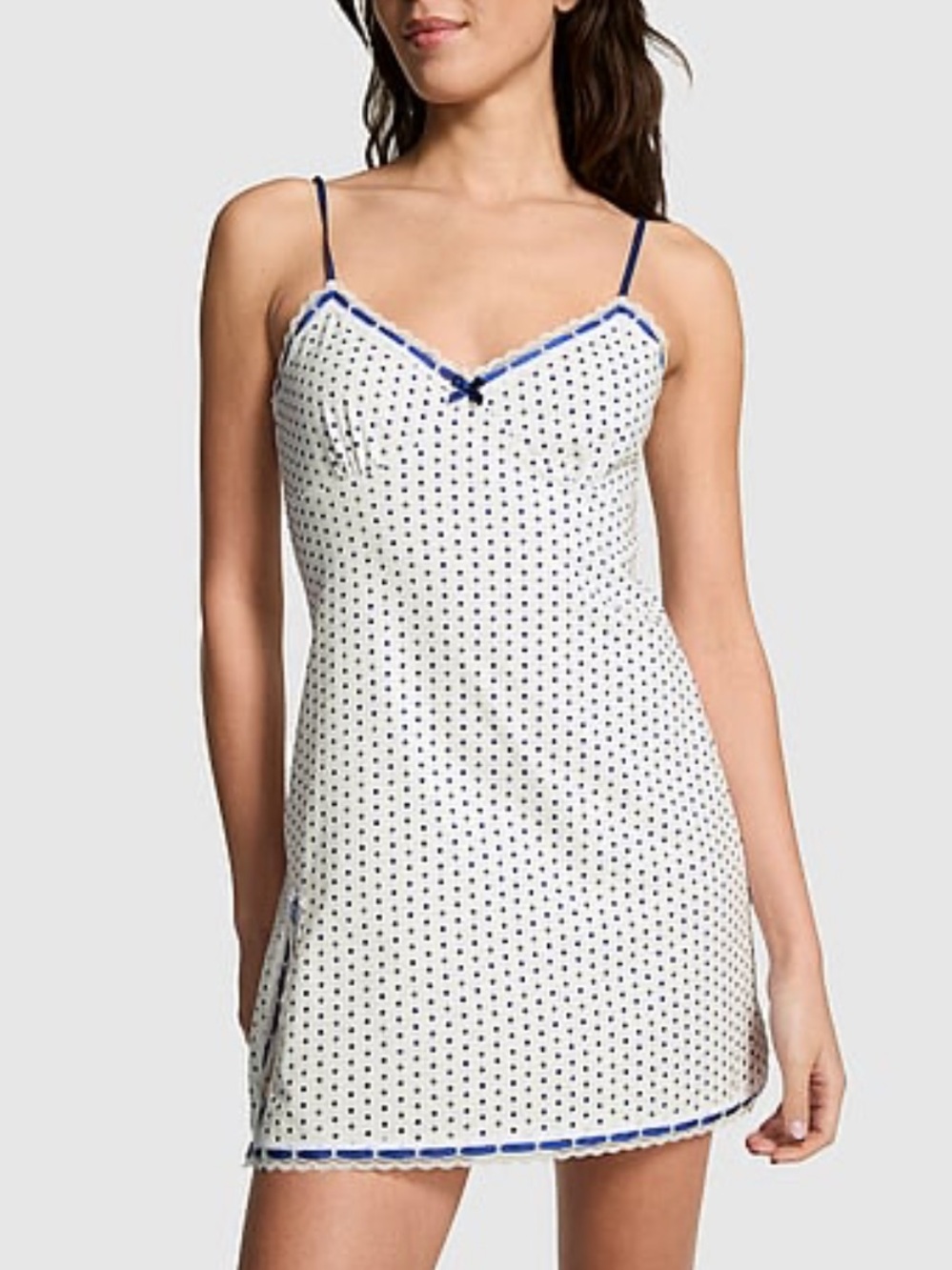 New! PINK Frankies Bikinis Valentine Polka Dot Mini Dress Large 34227